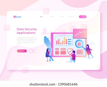Digital shopping, Security ,privacy, website and mobile site template, concept of web page ui design  flat illustration design