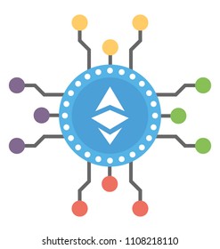 Digital sign of ethereum currency symbolizing towards ethereum icon
