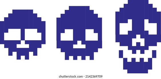 digital sign pixel skull t shirt design
