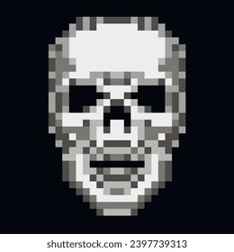 digital sign pixel skull t shirt design