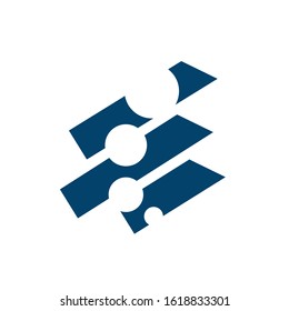 digital signage connected circle icon tech vector logo element illustration