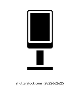 Digital Signage Kiosk Icon for Interactive Display, Information Terminal and Mobile Concept and Web Design, white background vector illustration eps10