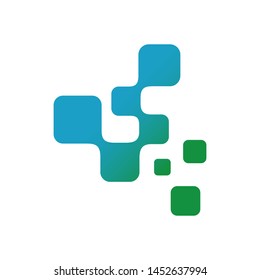 digital signage pixel icon tech element vector logo icon illustrator