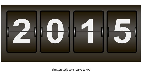 Digital Signage Web Counter With The Date Of The New Year. Vector Illustration.