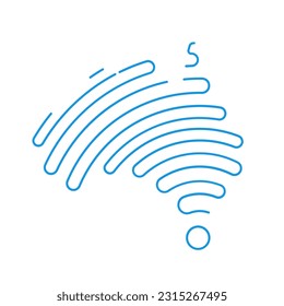 Digital signal with Australia map tech data logo design inspiration