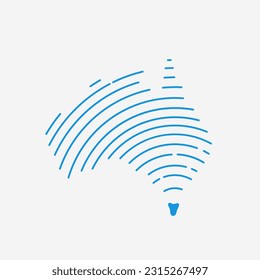 Digital signal with Australia map tech data logo design inspiration
