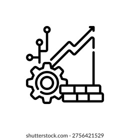 Digital Signal Binary Code Data Stream Icon Design