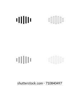 Digital signal black and grey set icon .