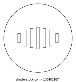 Digital signal black icon in circle vector illustration isolated flat style .