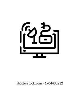 digital, signal, frequency, satellite and smart television icon. Perfect for application, web, logo, background, game and presentation template. single icon design line style