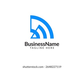 Digital signal icon design, wireless communication vector, data transmission symbol, network connectivity logo