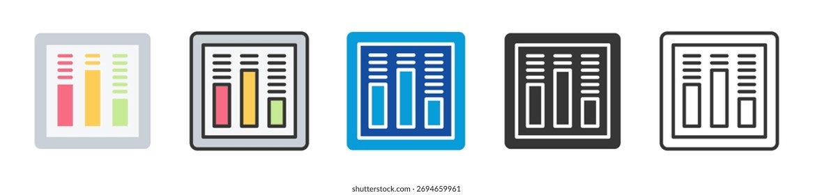 digital signal icon set multi style various collection