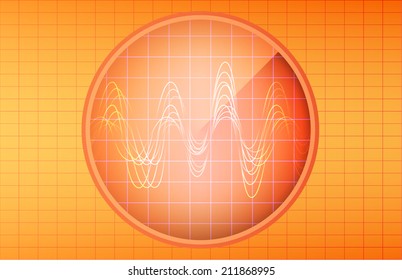 Digital signal on the orange signal detection. A vector illustration.
