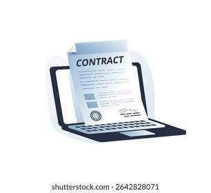 Digital signature or electronic agreement contact, online document signing, internet transaction identity, certified handwriting application concept, businessman signing digital signature on computer