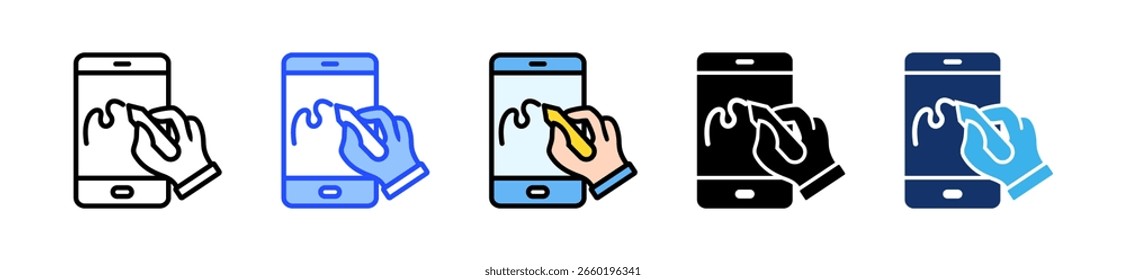 Colección de íconos de firma digital con múltiples estilos