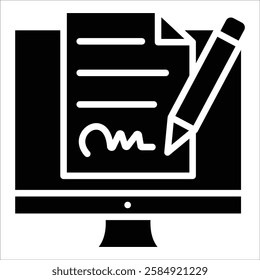 Digital Signature Icon Element For Design