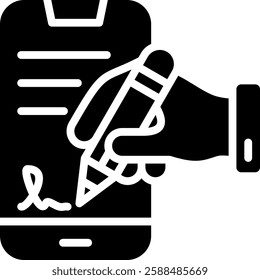 Digital Signature Icon Element For Design