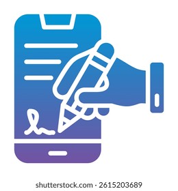 Digital Signature Icon Element For Design