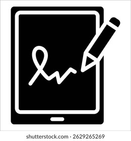 Digital Signature Icon Element For Design