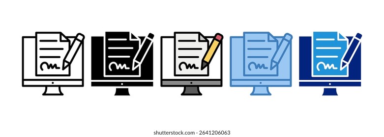 Digital Signature Icon Element For Design
