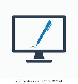 Digital signature icon. Flat style vector EPS.