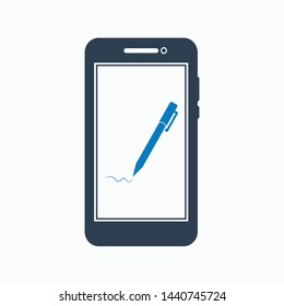 Digital signature icon. Flat style vector EPS.