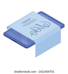 Digital signature icon. Isometric of digital signature vector icon for web design isolated on white background
