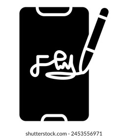 Digital Signature icon line vector illustration