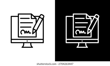 Digital Signature With Icon Set Design