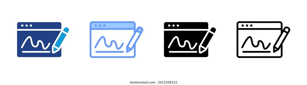 Digital Signature icon set multiple style collection