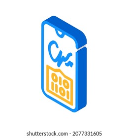 isometrische Icon-Vektorgrafik der digitalen Signatur. digitales Signaturzeichen. einzelne Symbolillustration
