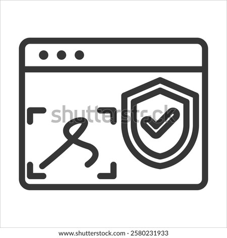 Digital Signature Outline Icon Vector Illustration