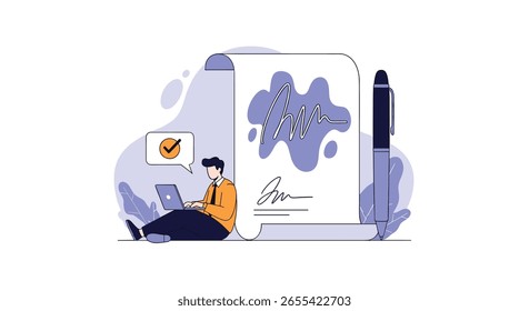 Proceso de firma digital Acuerdo de documentos Gestión de contratos online