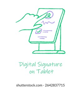 Firma Digital – Tablet Que Representa La Autorización Electrónica Segura