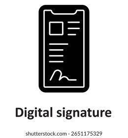Assinatura digital: Ícone de vetor que pode facilmente modificar ou editar
