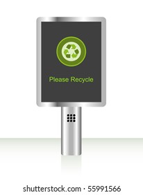 Cartel digital que muestra el mensaje "Por favor recicle".