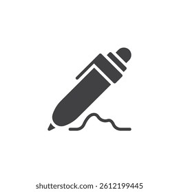 Digital signing vector icon. filled flat sign for mobile concept and web design. Pen writing glyph icon. Symbol, logo illustration. Vector graphics