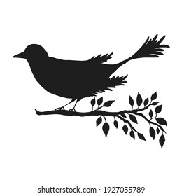 Digital silhouettes of birds. Bird vector illustration. Element for cricut.