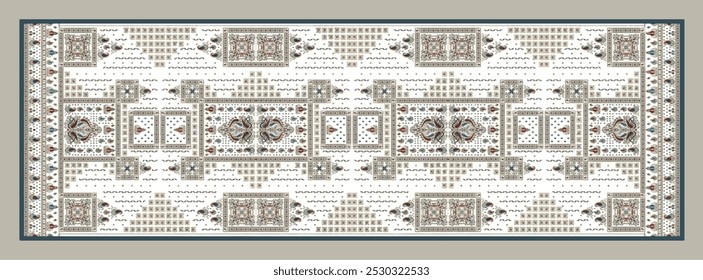 digital silk scarf design with seamless textile pattern