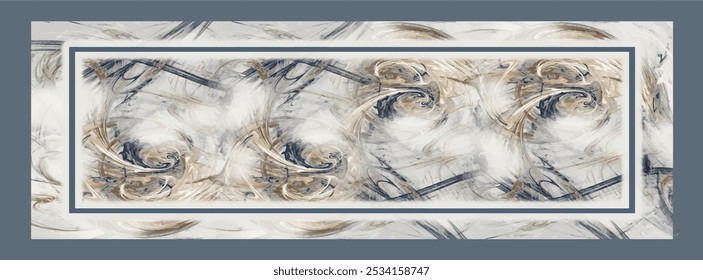 digital silk scarf design with seamless textile pattern
