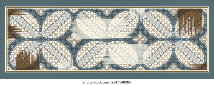 digital silk scarf design with seamless textile pattern