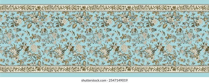 digital silk scarf design with seamless textile pattern