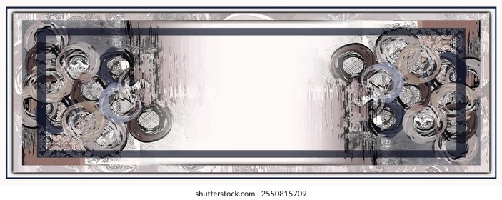 digital silk scarf design with seamless textile pattern