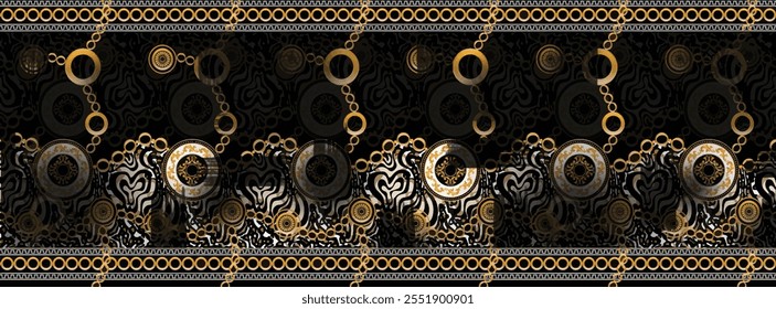 digital silk scarf design with seamless textile pattern