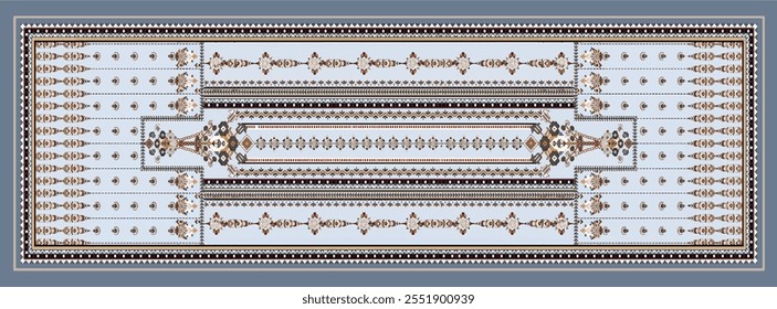 digital silk scarf design with seamless textile pattern