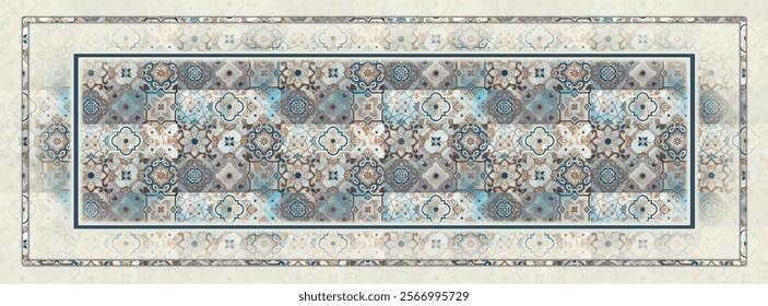 digital silk scarf design with seamless textile pattern
