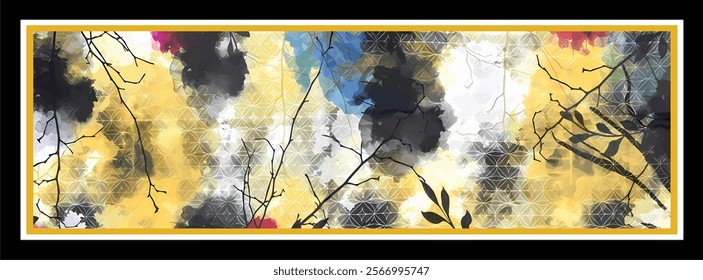 digital silk scarf design with seamless textile pattern