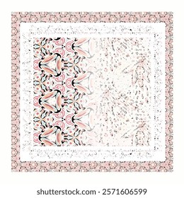 digital silk scarf design with seamless textile pattern