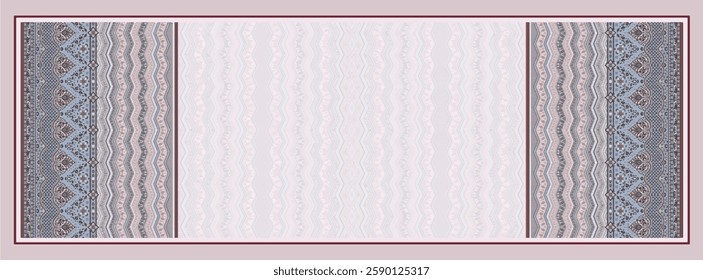 digital silk scarf design with seamless textile pattern