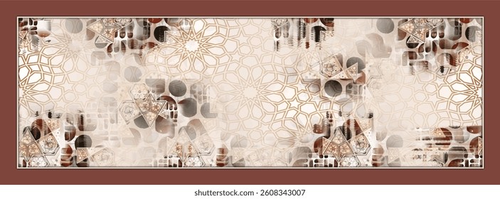 digital silk scarf design with seamless textile pattern